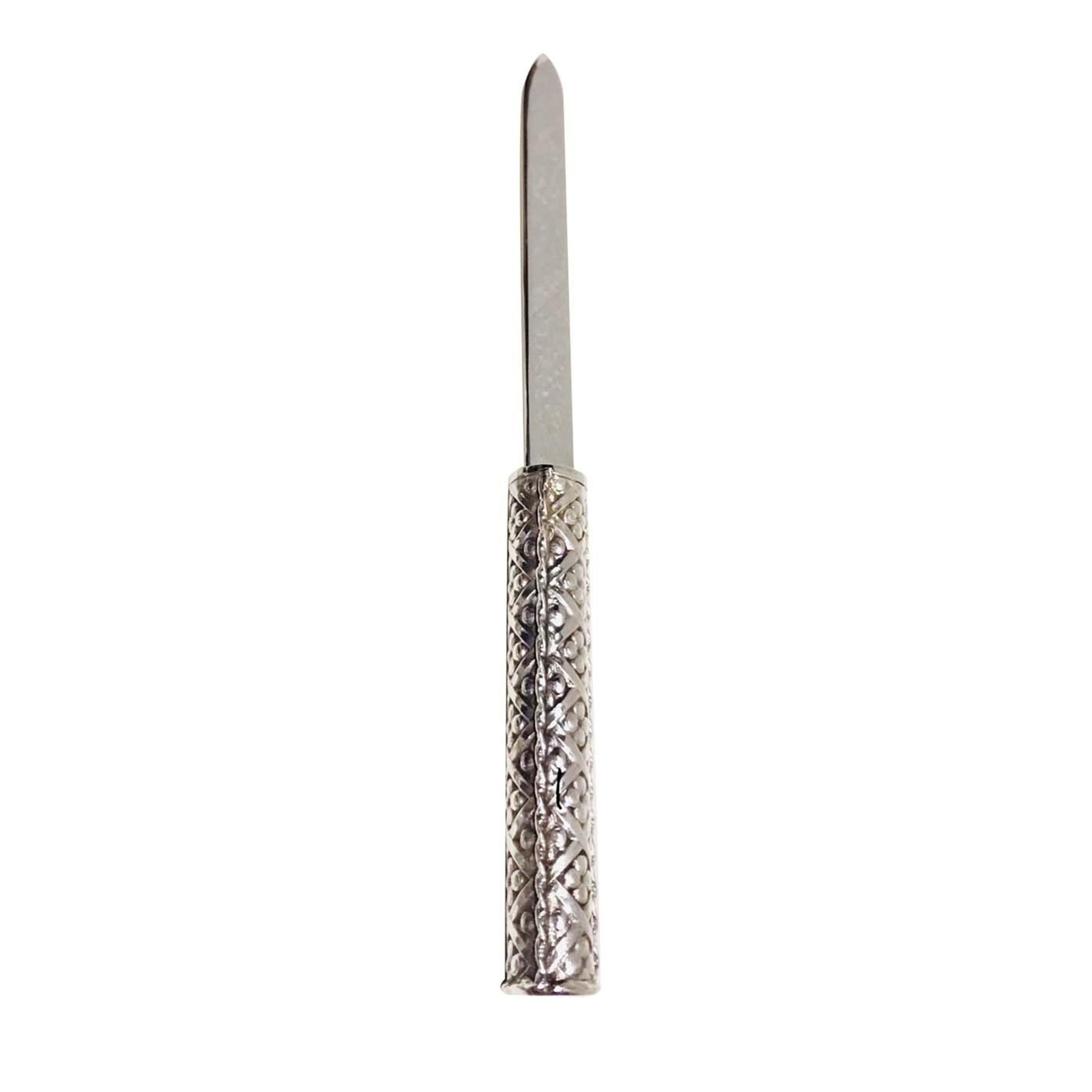 This superb Letter Opener in stunning Sterling Silver is made with the lost wax casting process. Provided with a warranty and elegant gift packaging, the exquisite desk item is 100% made in Italy and is also available as a set with the matching