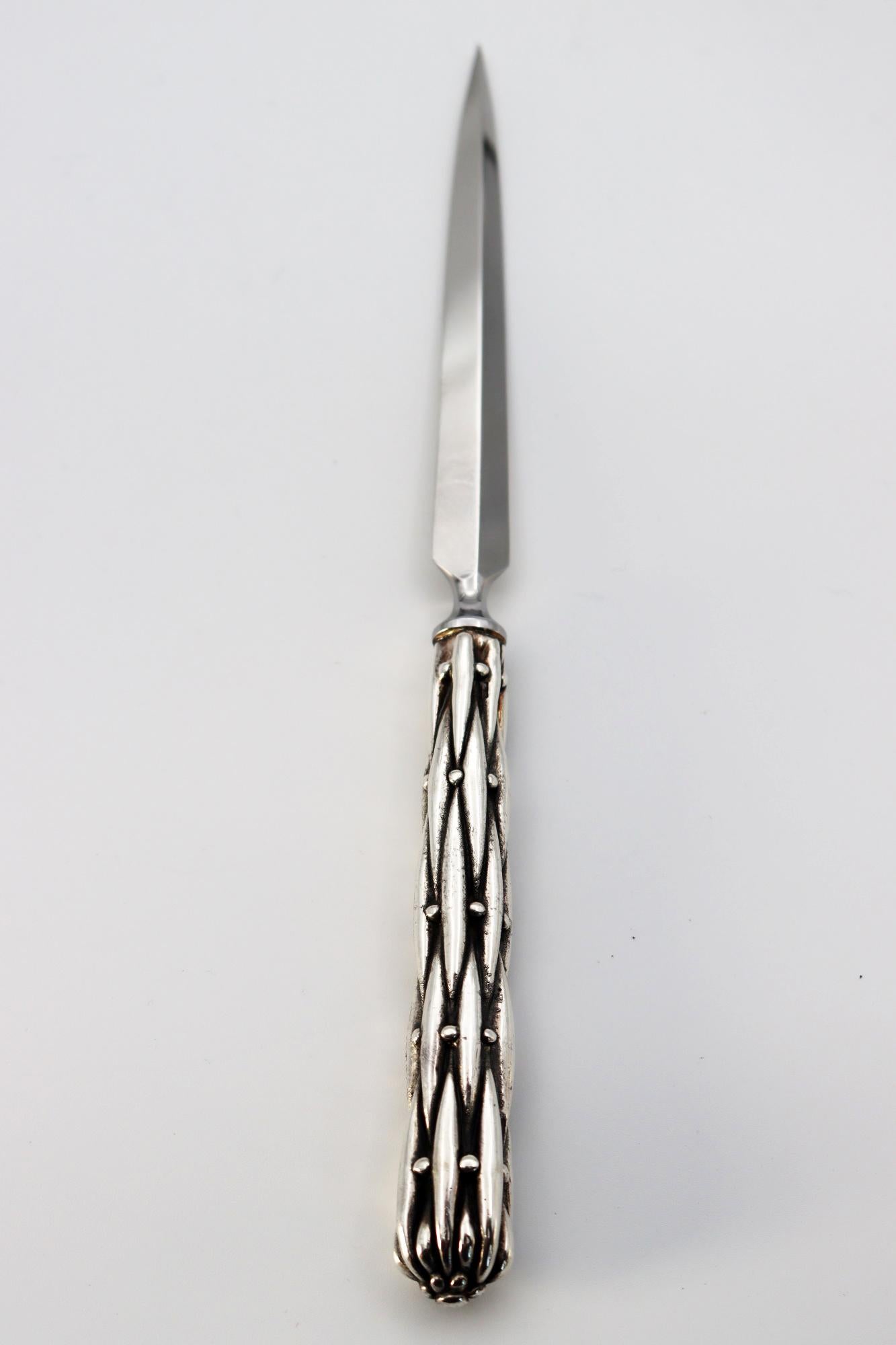Silvered Letter Opener in Silver Bronze For Sale