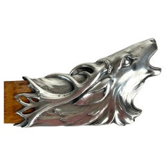 Brieföffner aus Silber, verziert mit einem Hirschkopf aus dem frühen 20.