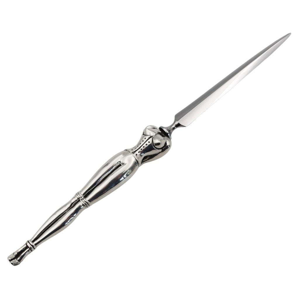 Antique Brass Figural Letter Opener or Paper Knife, Owl, circa 1900