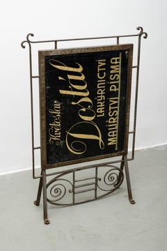 Letter Painter Kvetoslav Dostal Shop Sign, circa 1900