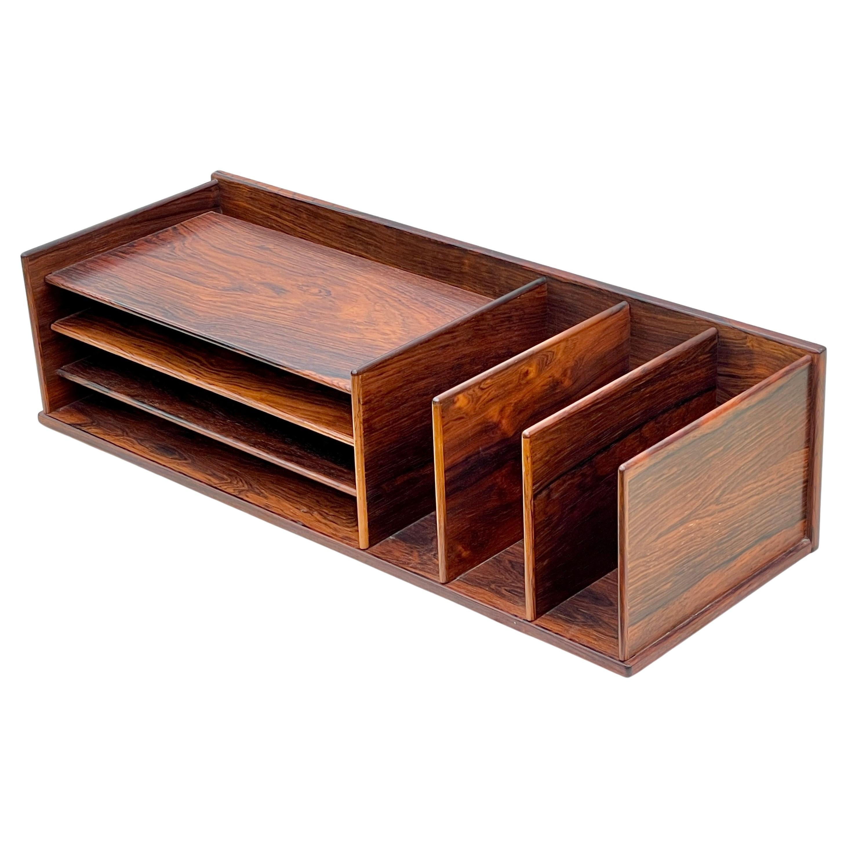 Letter Tray Desk Organizer Rosewood Danish Desktop Georg Petersen Mobelfabrik For Sale