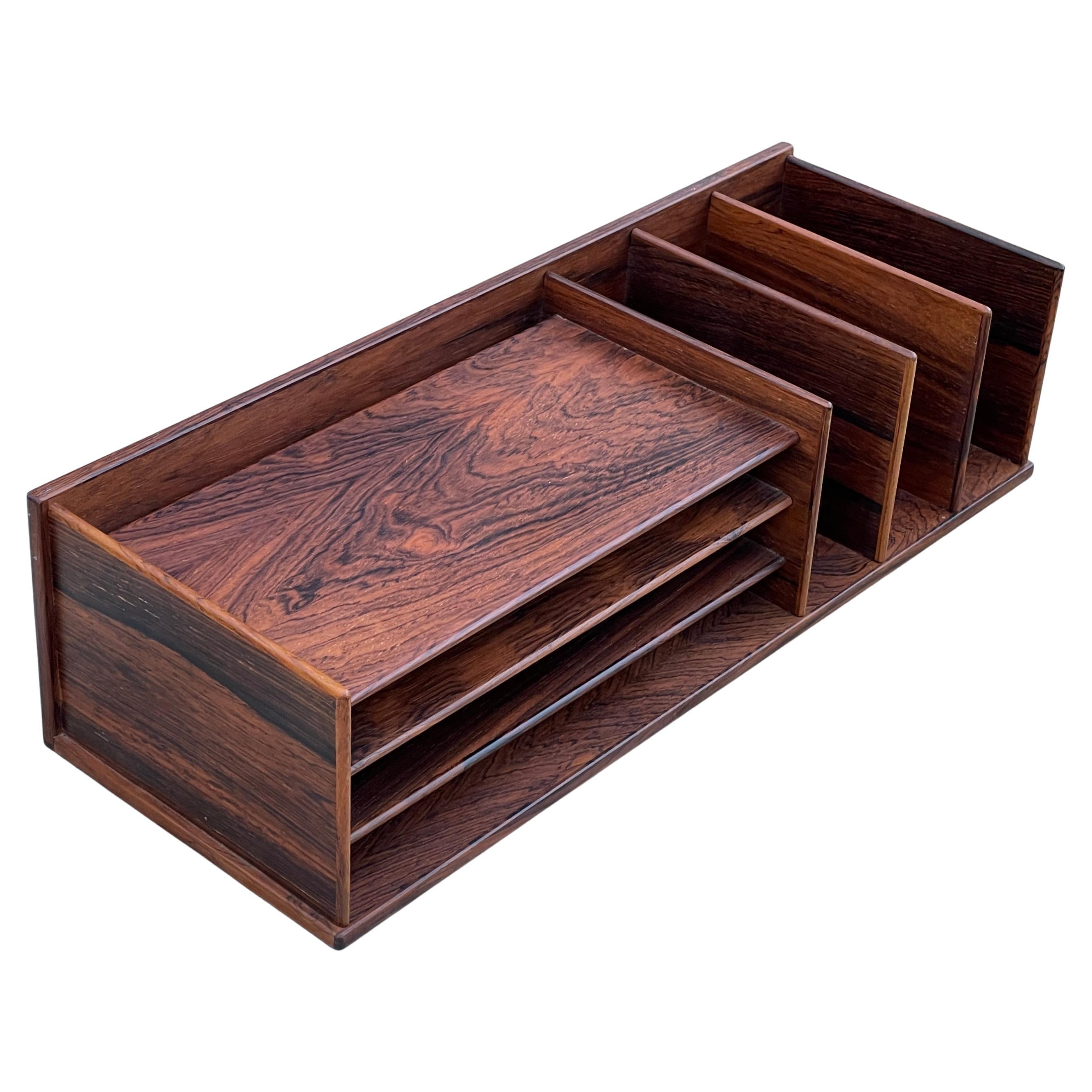 Letter Tray Desk Organizer Rosewood Danish Desktop Georg Petersen Selectform