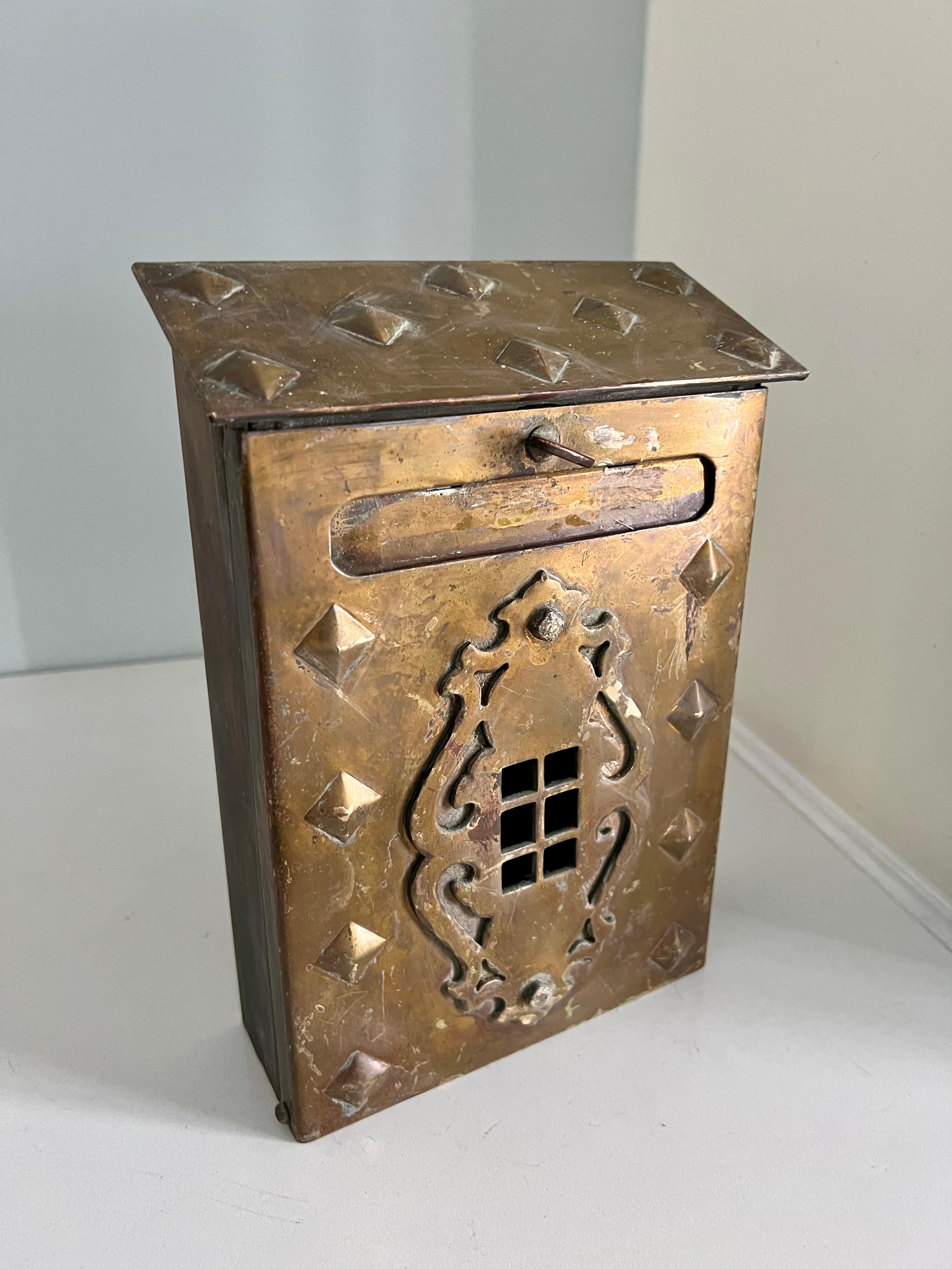 Patinated Metal Wallmount Letter or Mail Box