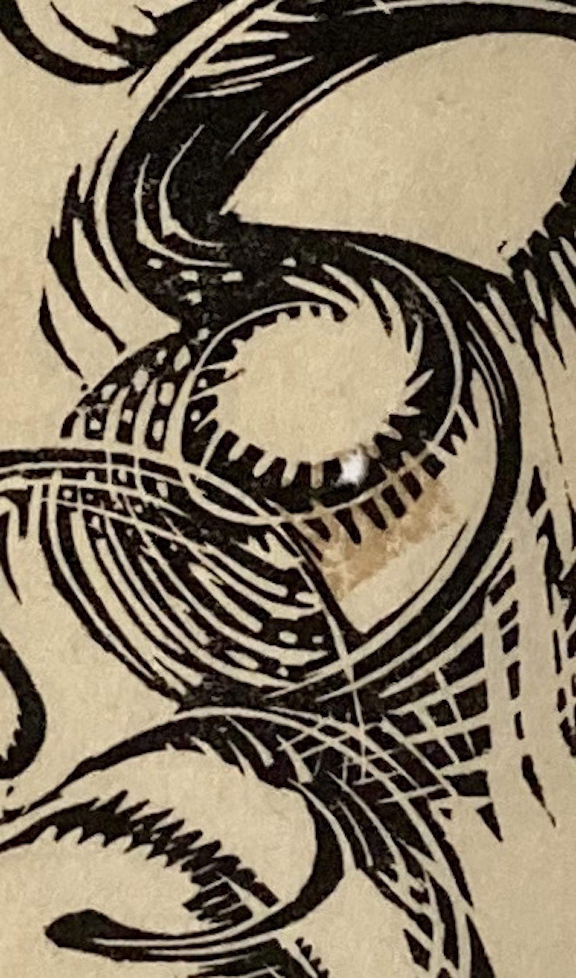 Letterio Calapai, (Sky Abstraction), 1957, mid-century wood engraving For Sale 5