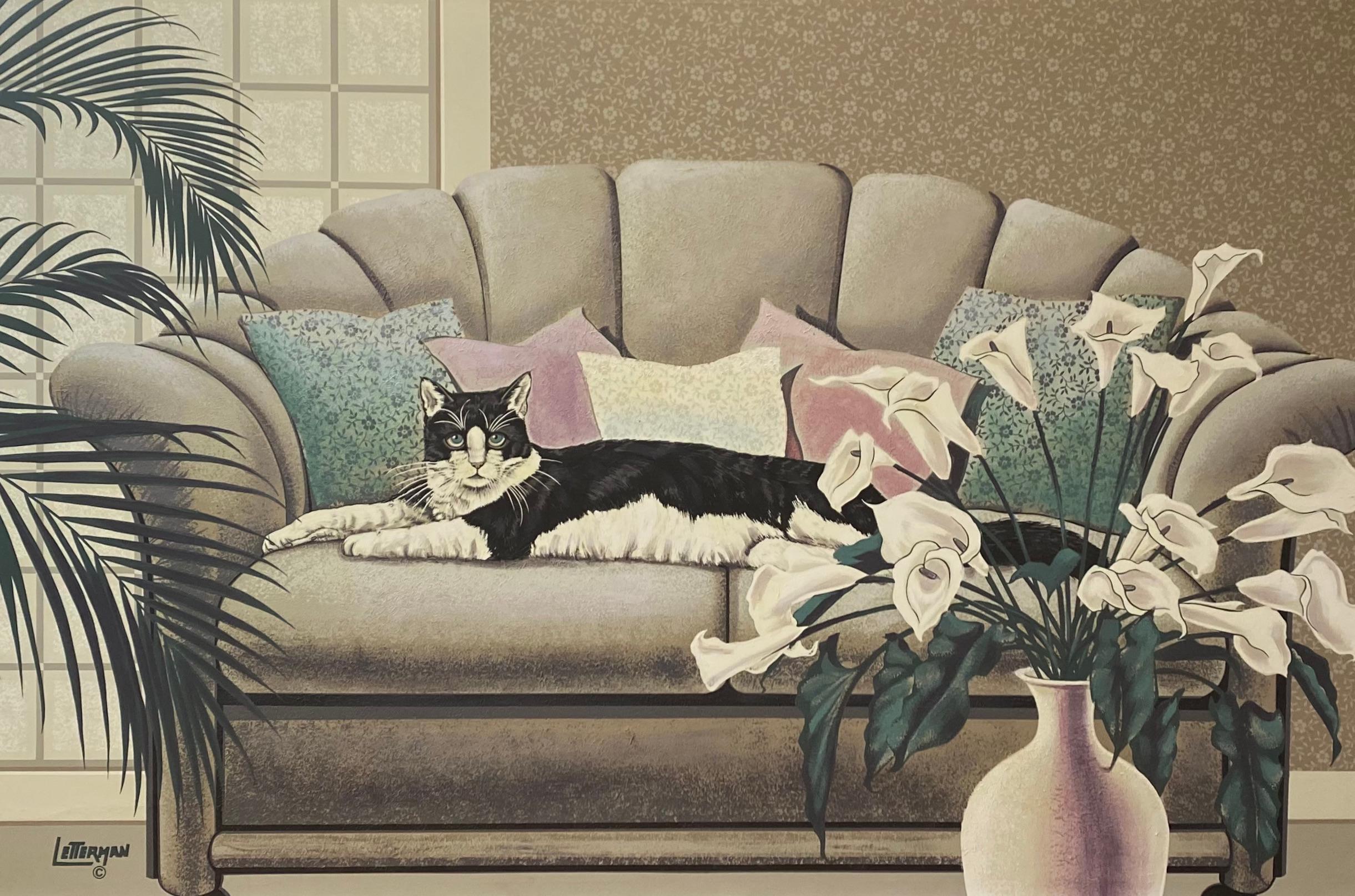 letterman cat painting for sale