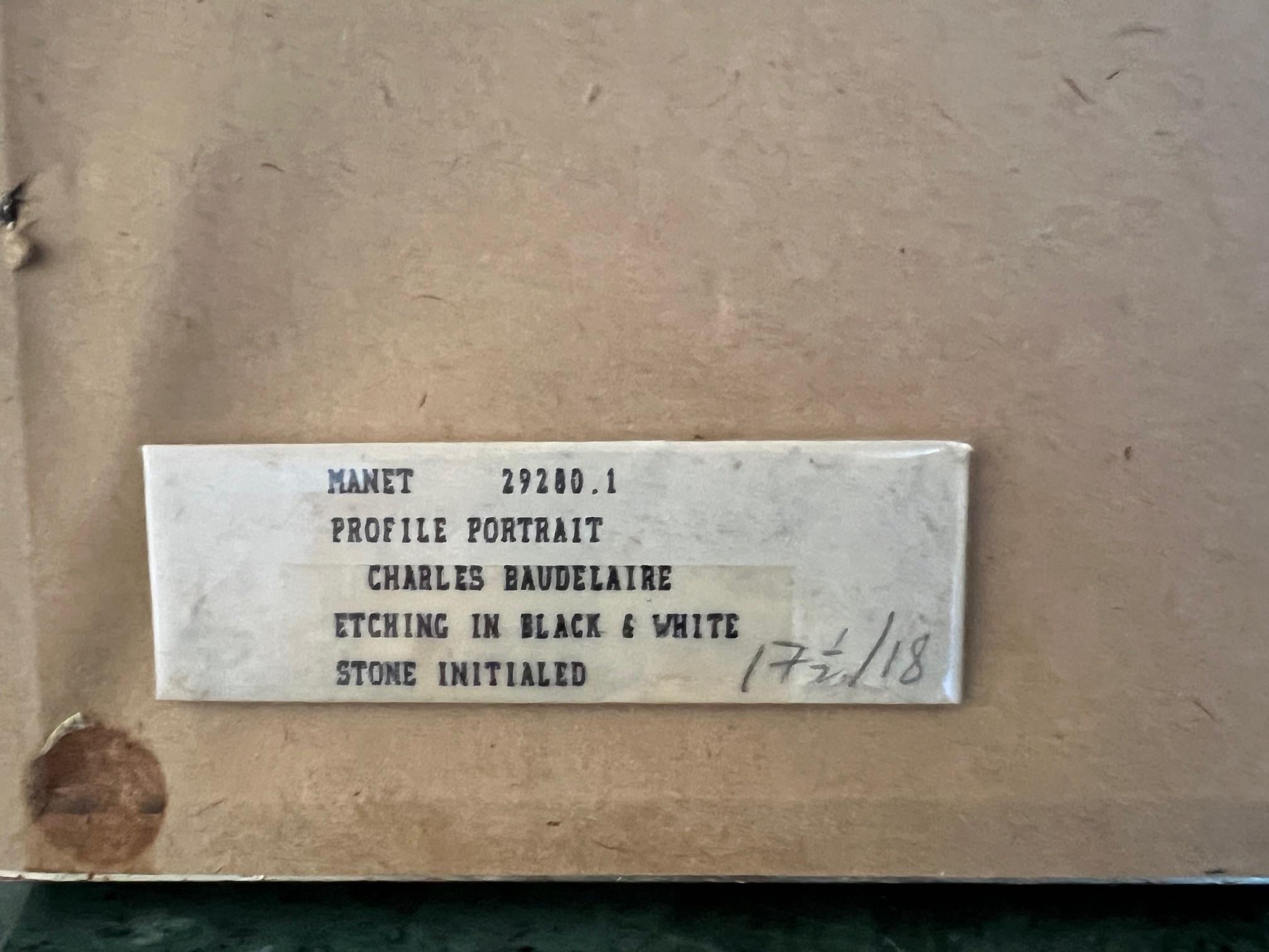 Buchdruckdruck von Charles Baudelaire von Manet, um 1862 im Angebot 9