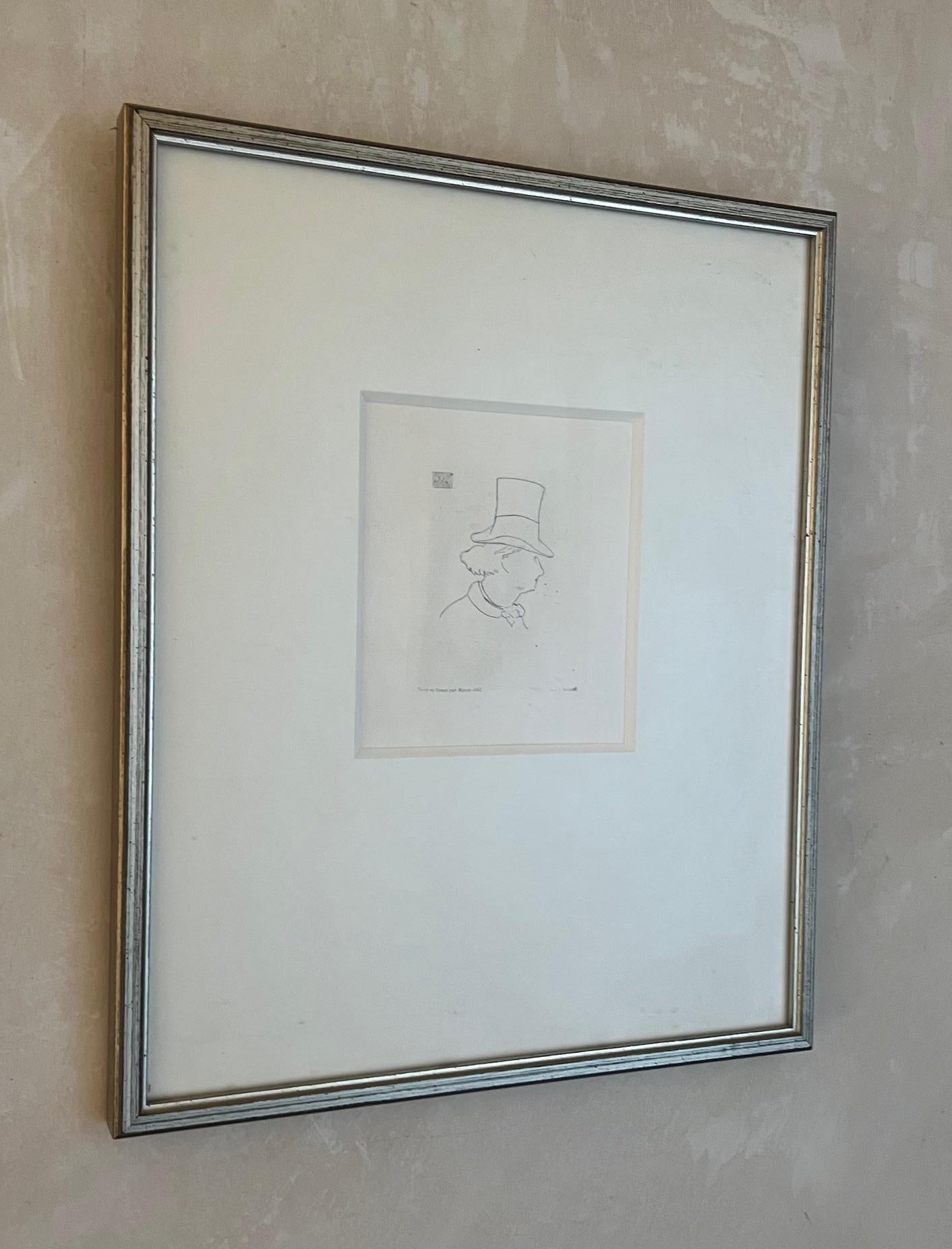 Original-Buchdruck einer Radierung von Charles Baudelaire aus dem Jahr 1862 von dem französischen Künstler Édouard Manet (1832-1883). 

Schön mattiert und gerahmt, Druck misst 5 x 6 durch Sicht