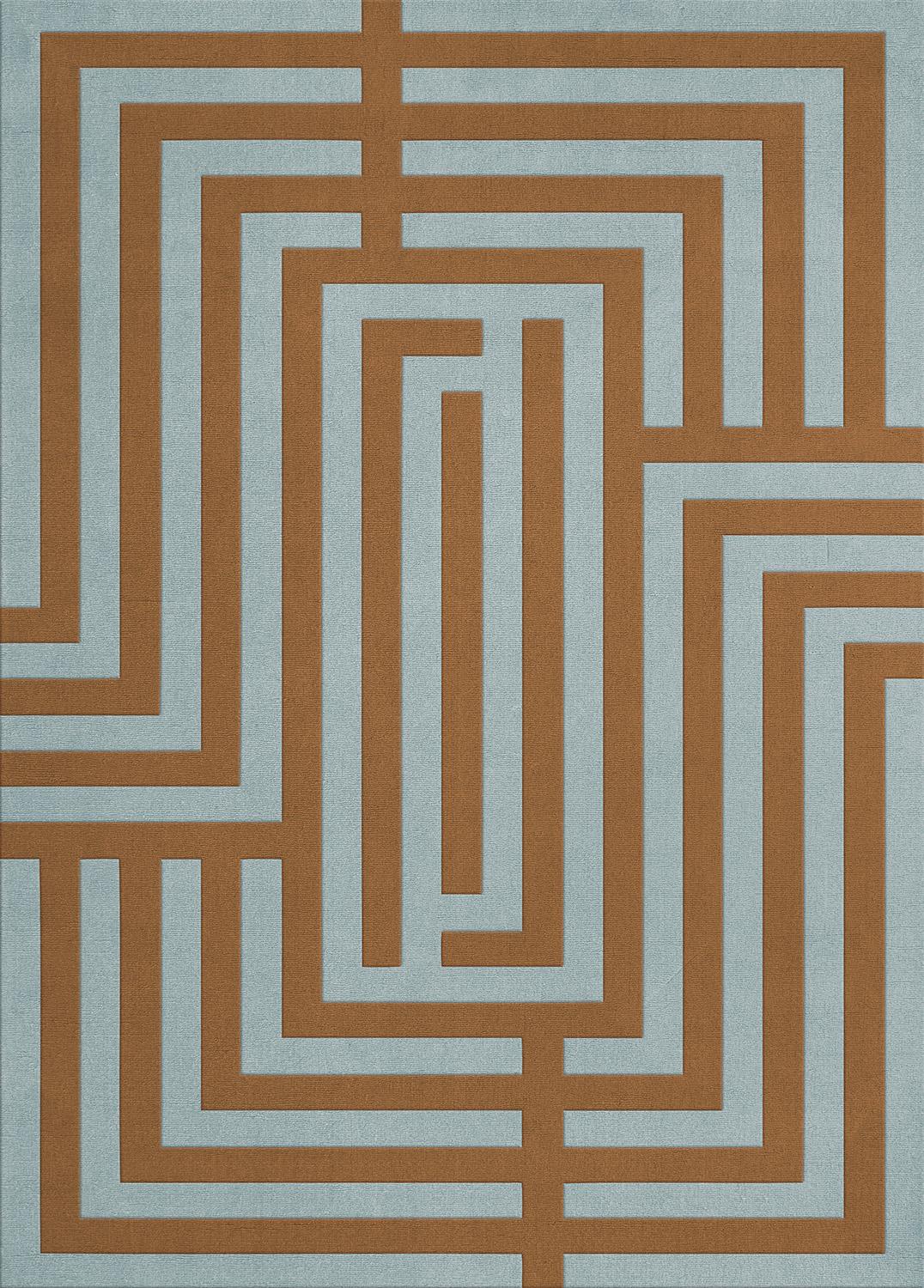 Letters Wool Rug Teal Umber