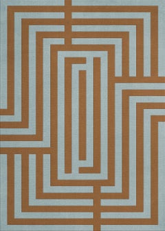 Letters Wool Rug Teal Umber