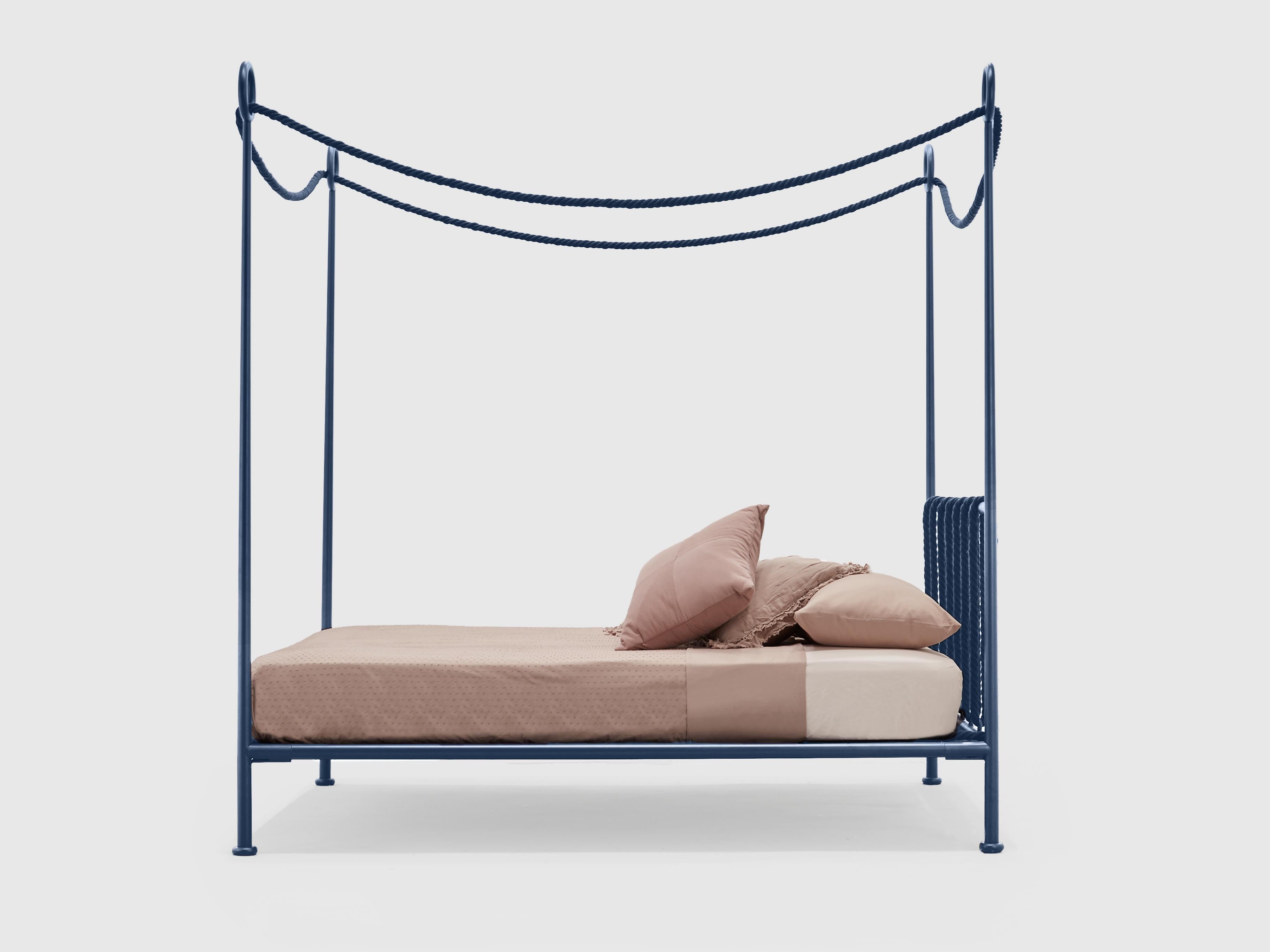 Forged Cima Canopy Bed by Sovrappensiero Design Studio For Sale