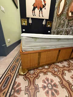 Französisches Bett aus Bambus und Messing 1970 Italien