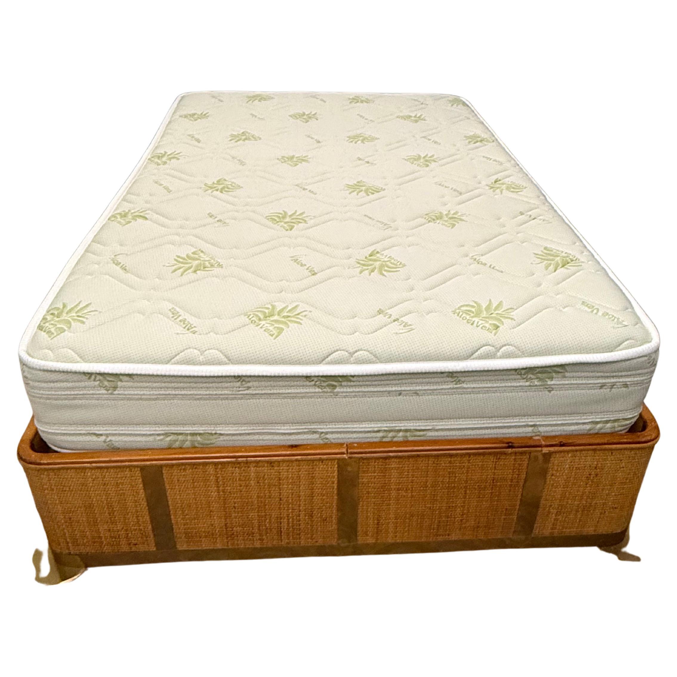 Lit français en bambou et laiton 1970 Italie