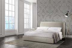 ANCORA bed in genuine beige leather. By Legame Italia