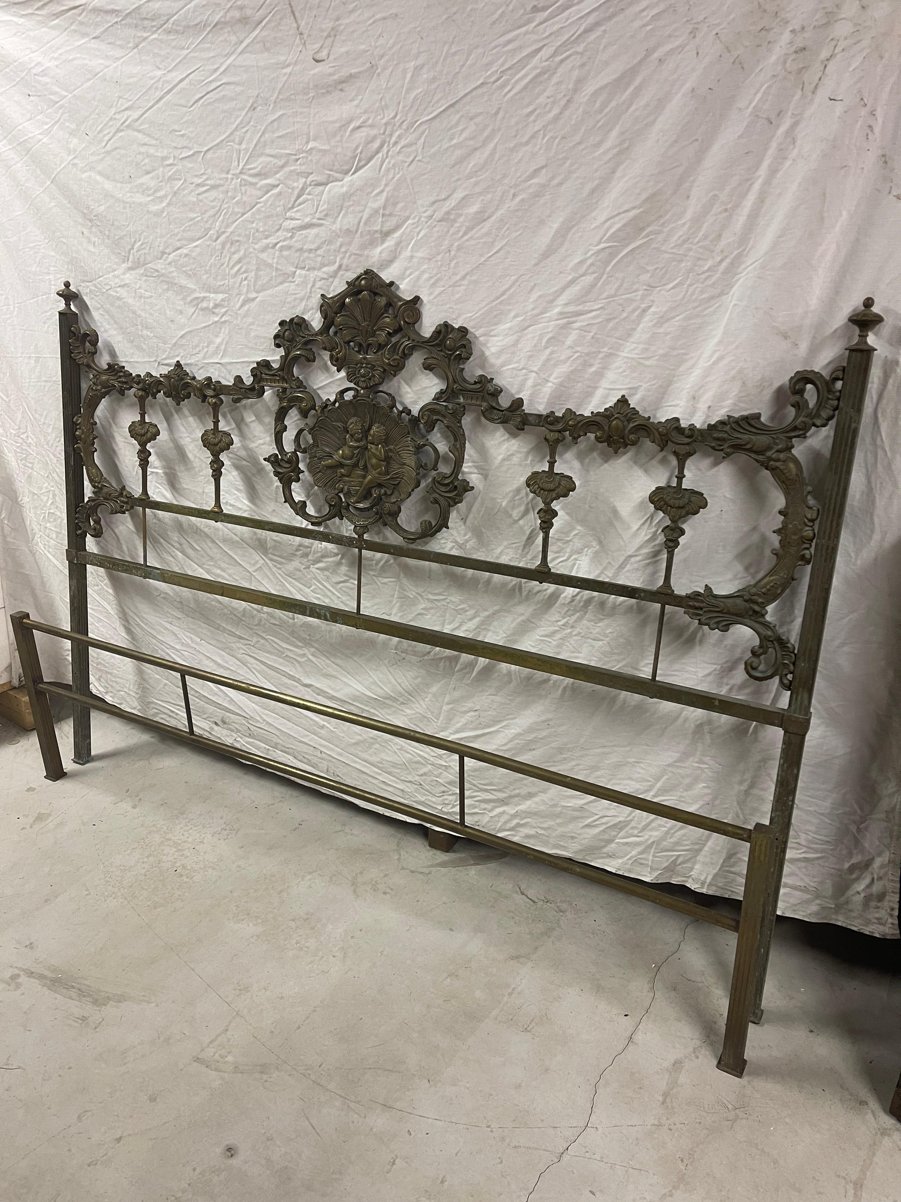Antique Italian wrought iron bed 19th century 