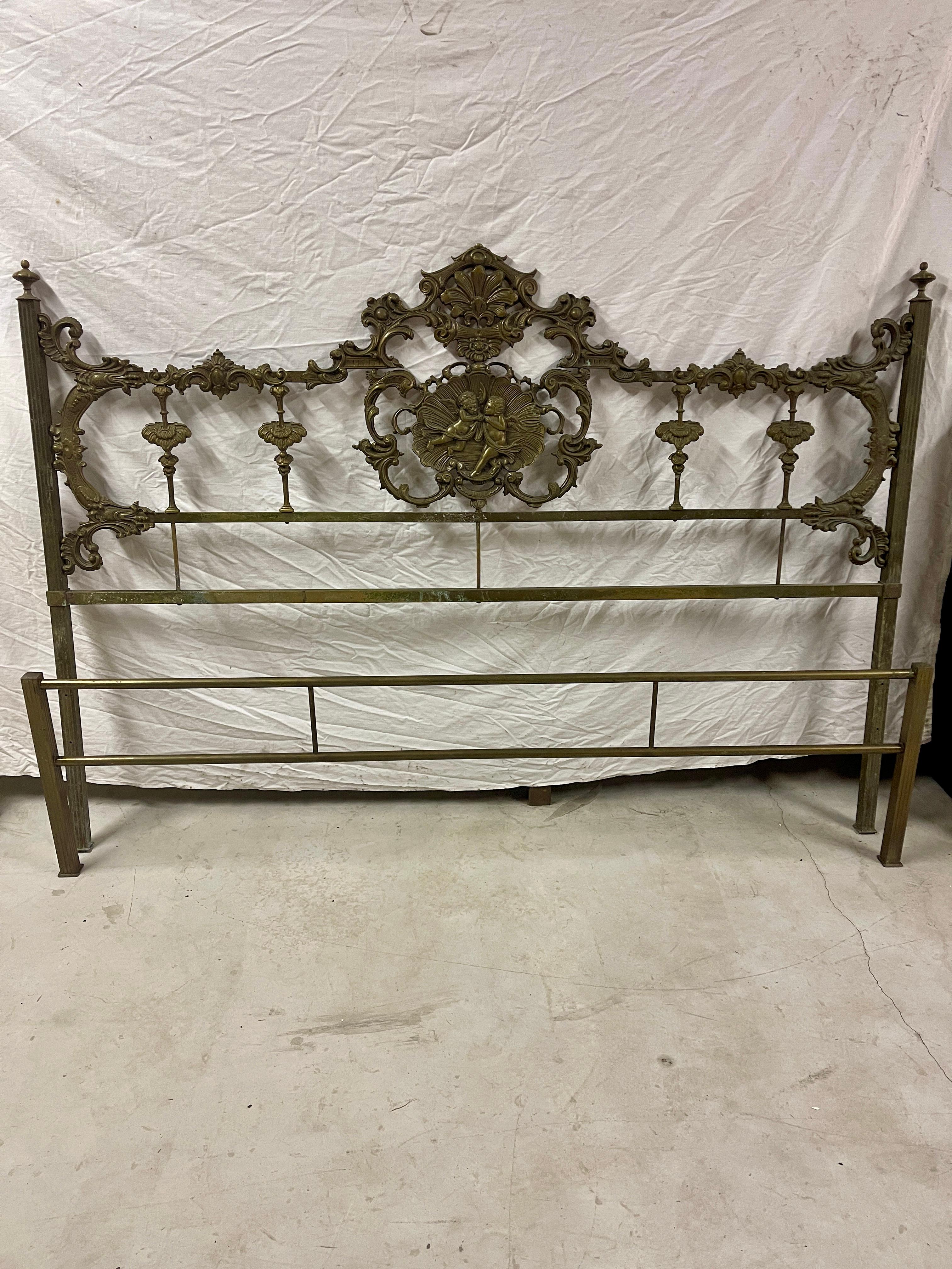 19th Century Antique Italian wrought iron bed 19th century For Sale