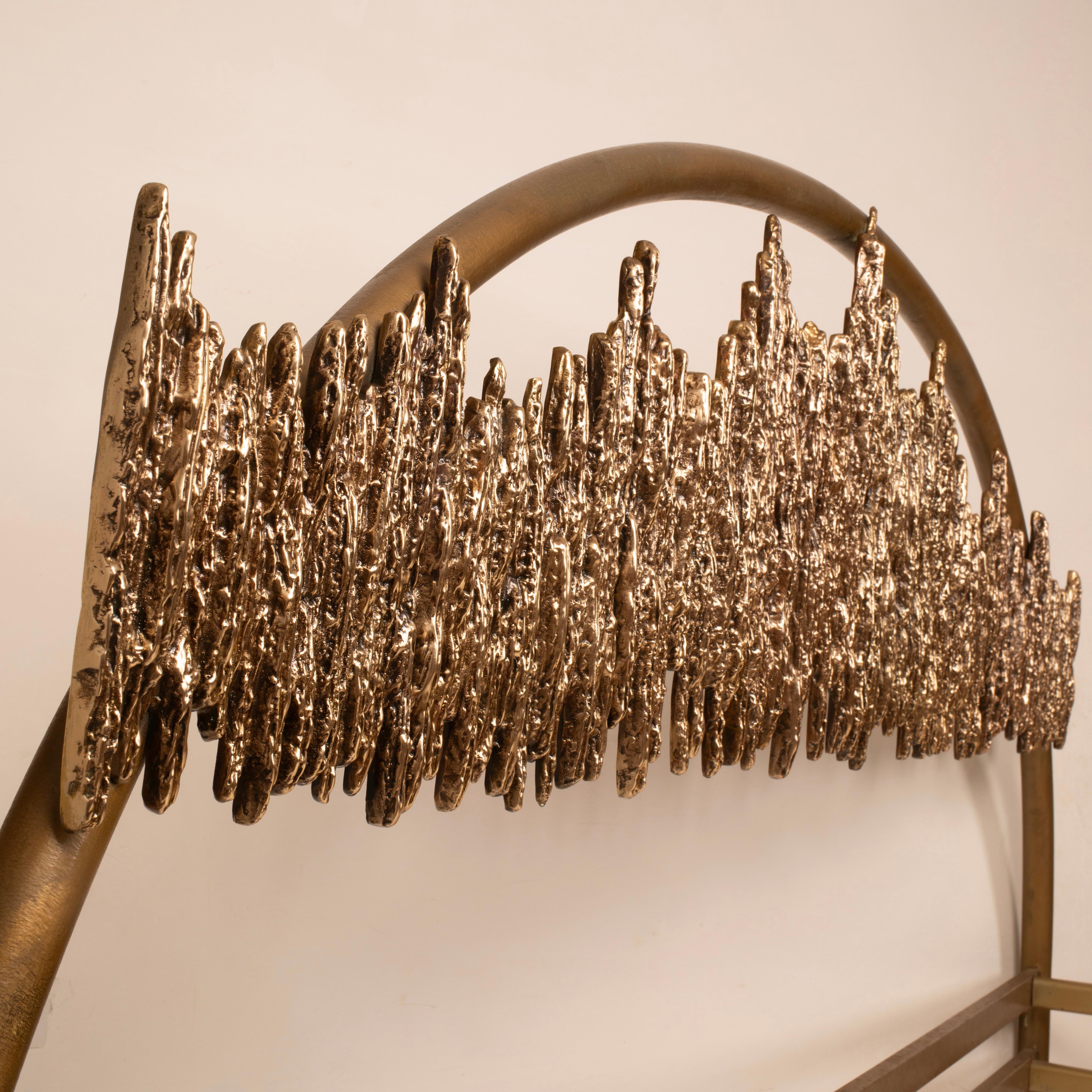Brutalist Aurora Sculptural Bed Frame by Luciano Frigerio Série ULTRABRONZO99 en vente 3