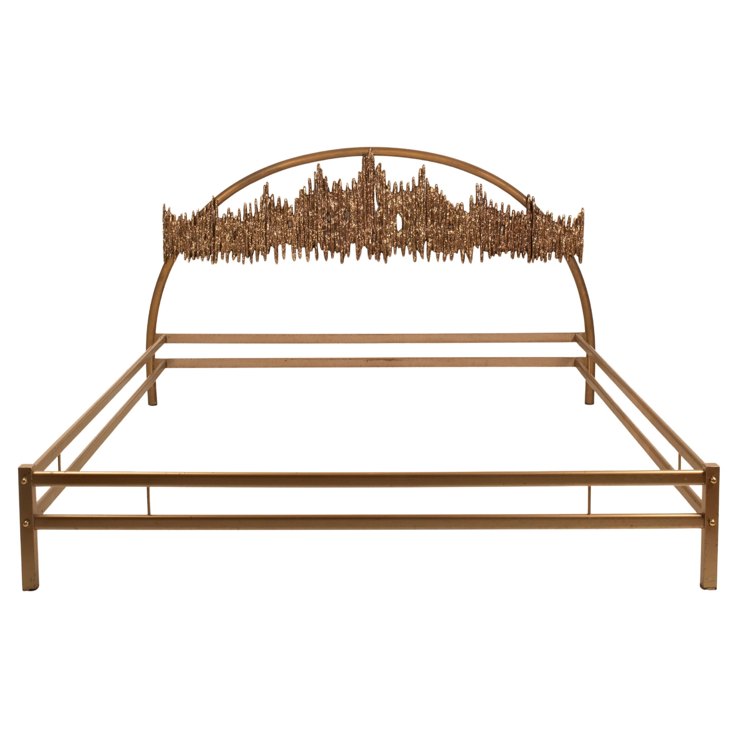 Brutalist Aurora Sculptural Bed Frame by Luciano Frigerio ULTRABRONZO99 Series