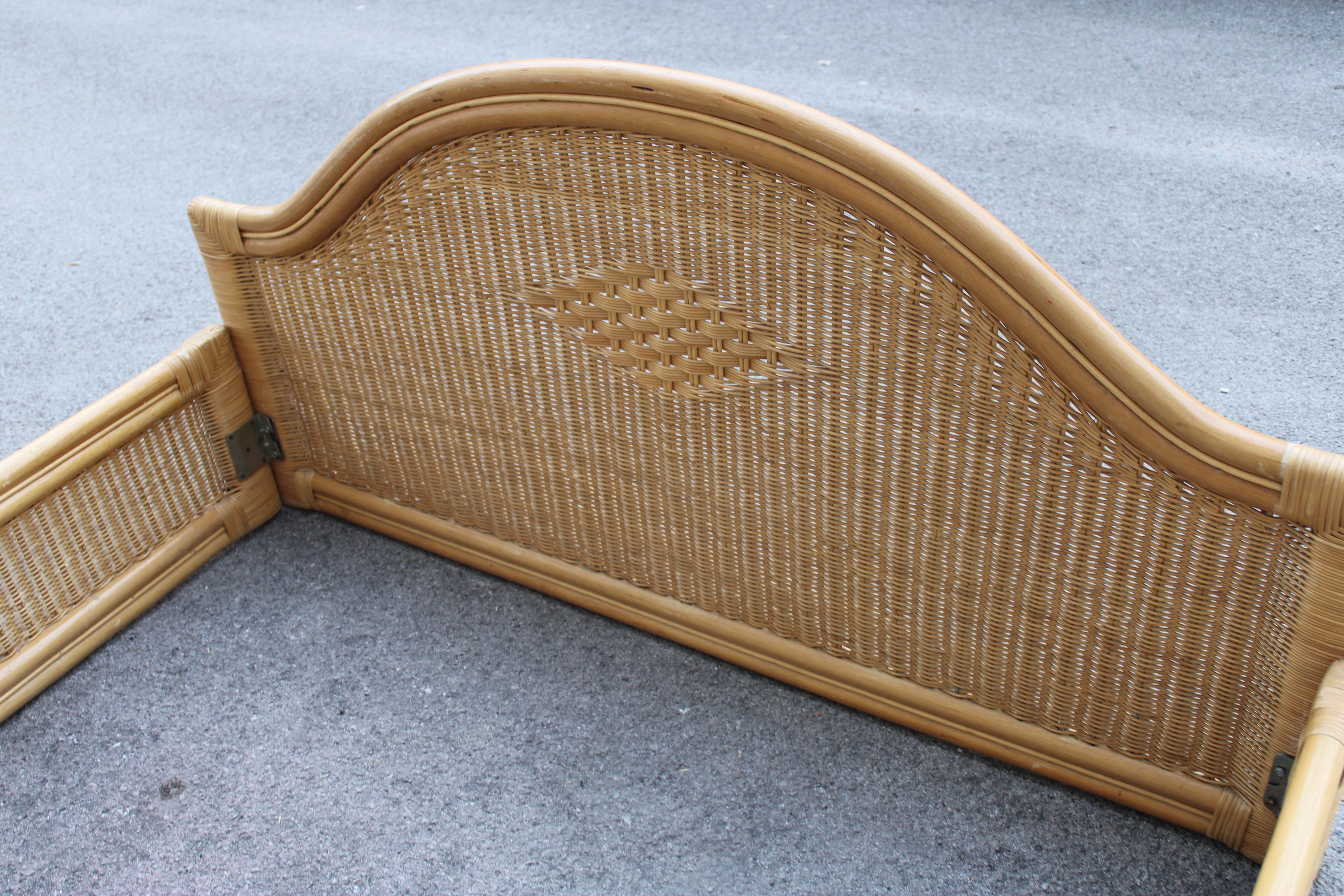 Lit italien en bambou et osier 1970 Tommaso Barbi Design en vente 6