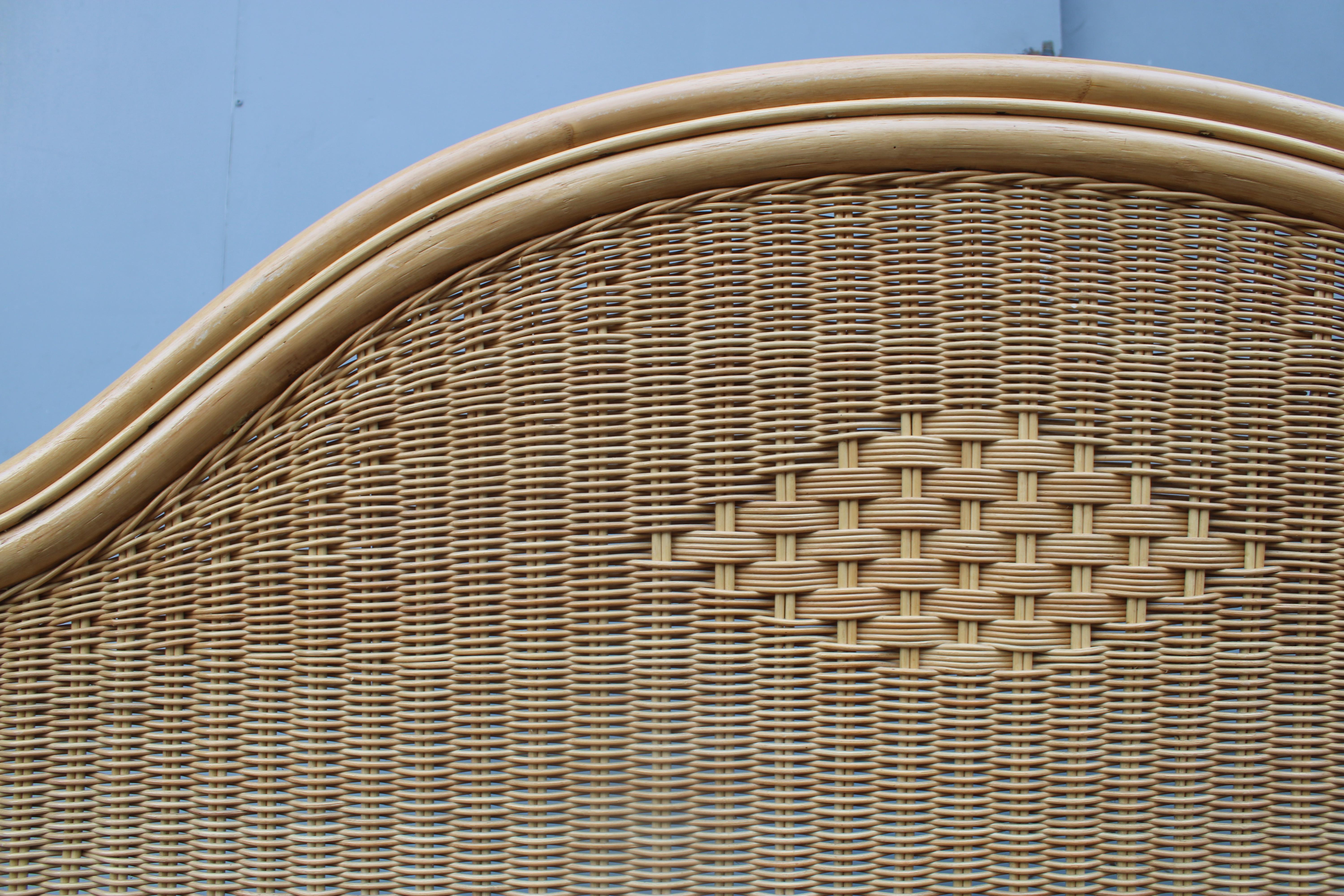 Lit italien en bambou et osier 1970 Tommaso Barbi Design en vente 10