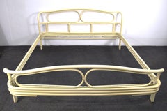 Lacquered wood double bed, Italy, 1960s.