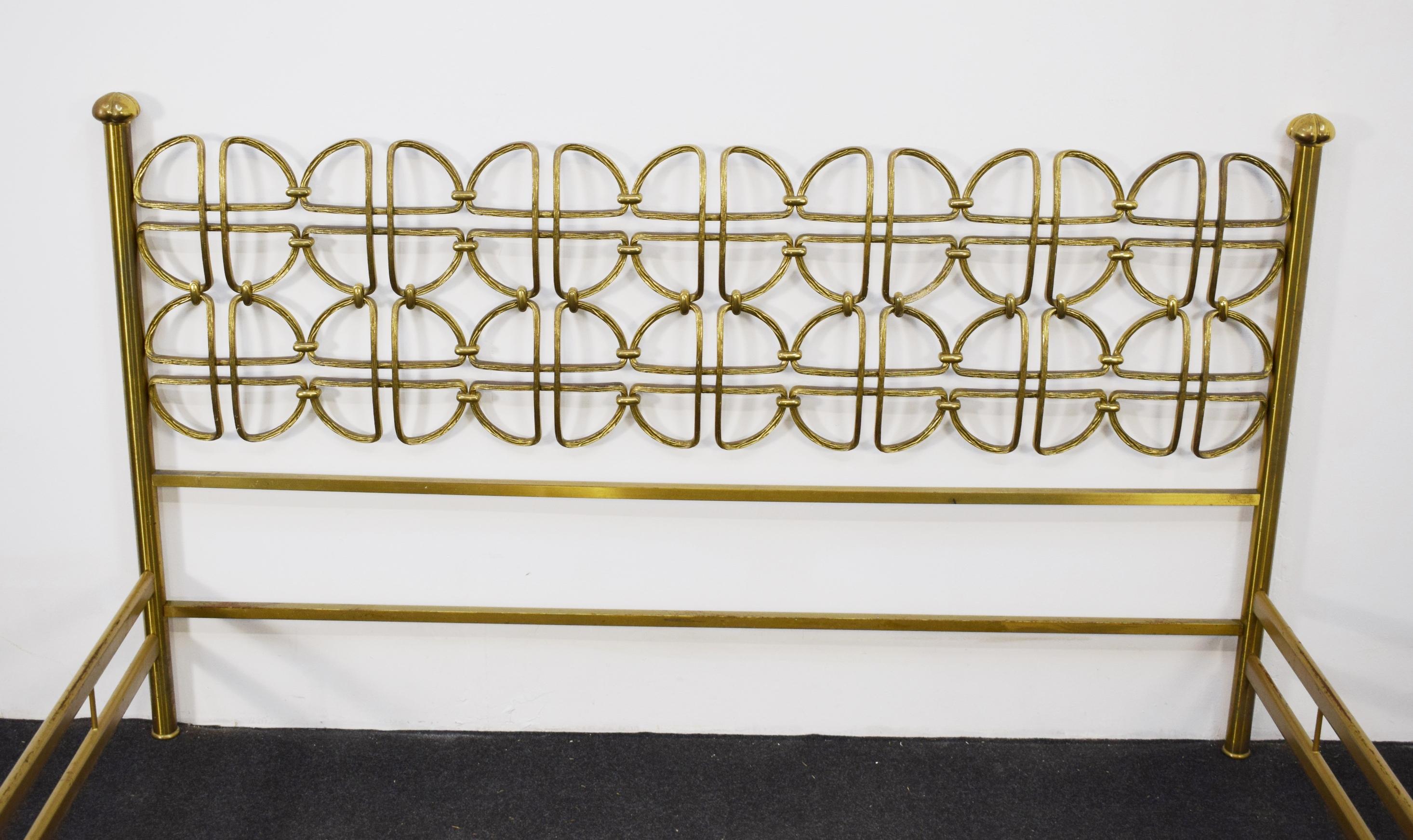 Mid-Century Modern Brass double bed, Italy, 1960s.