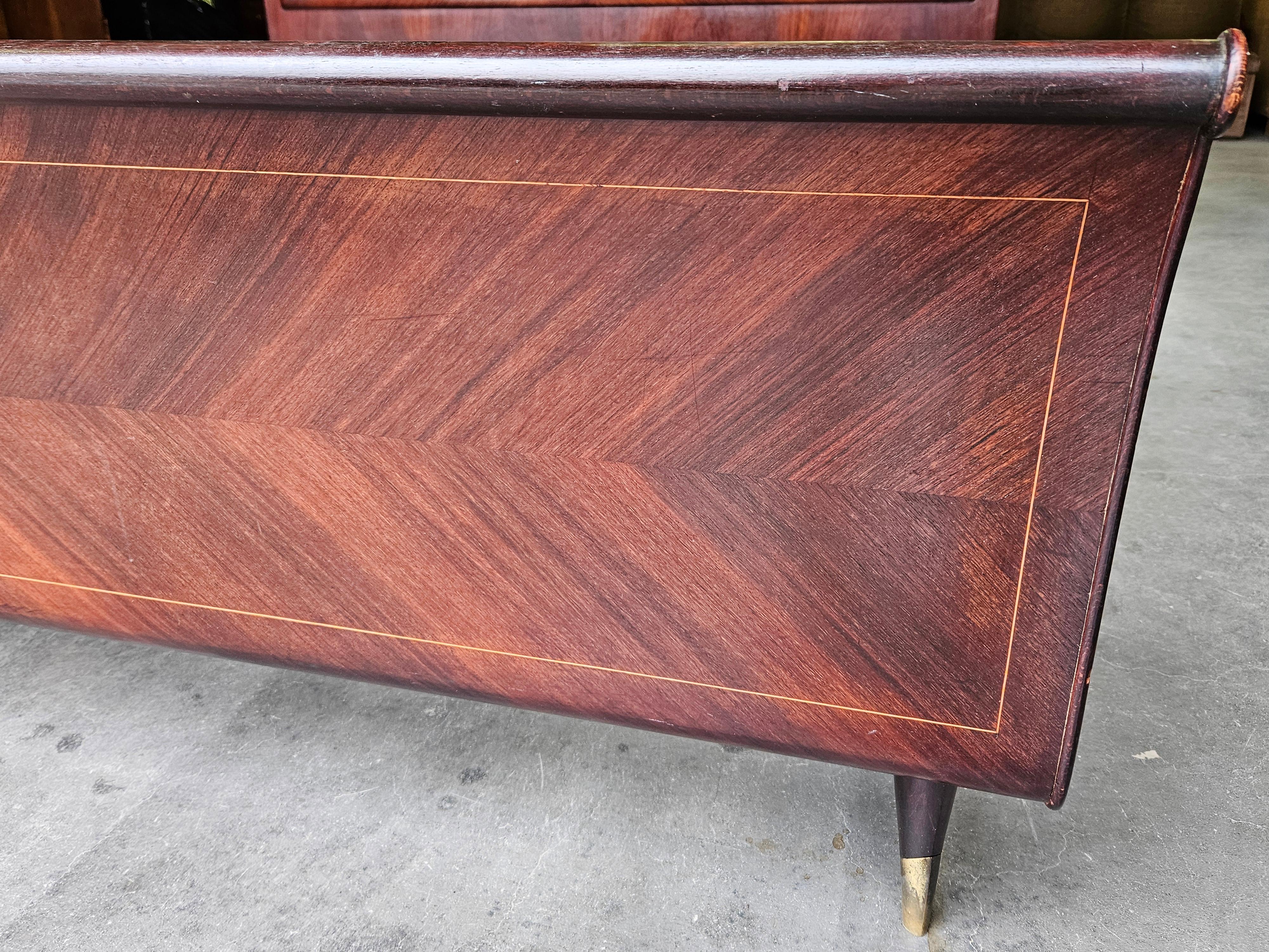 Mid Century double bed in mahogany and rosewood For Sale 3