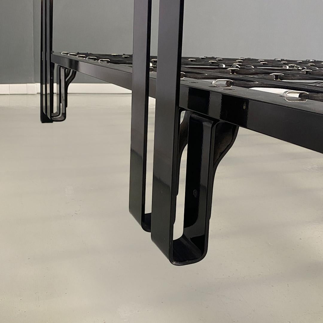 Vanessa double bed in black metal by Tobia Scarpa for Gavina, ca. 1960. 6