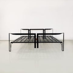 Vanessa double bed in black metal by Tobia Scarpa for Gavina, ca. 1960.