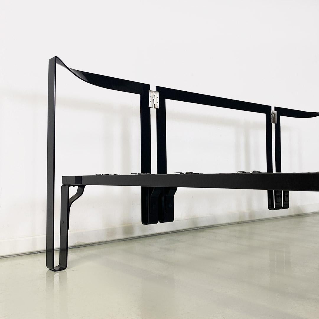 Vanessa double bed in black metal by Tobia Scarpa for Gavina, ca. 1960. In Good Condition In MIlano, IT