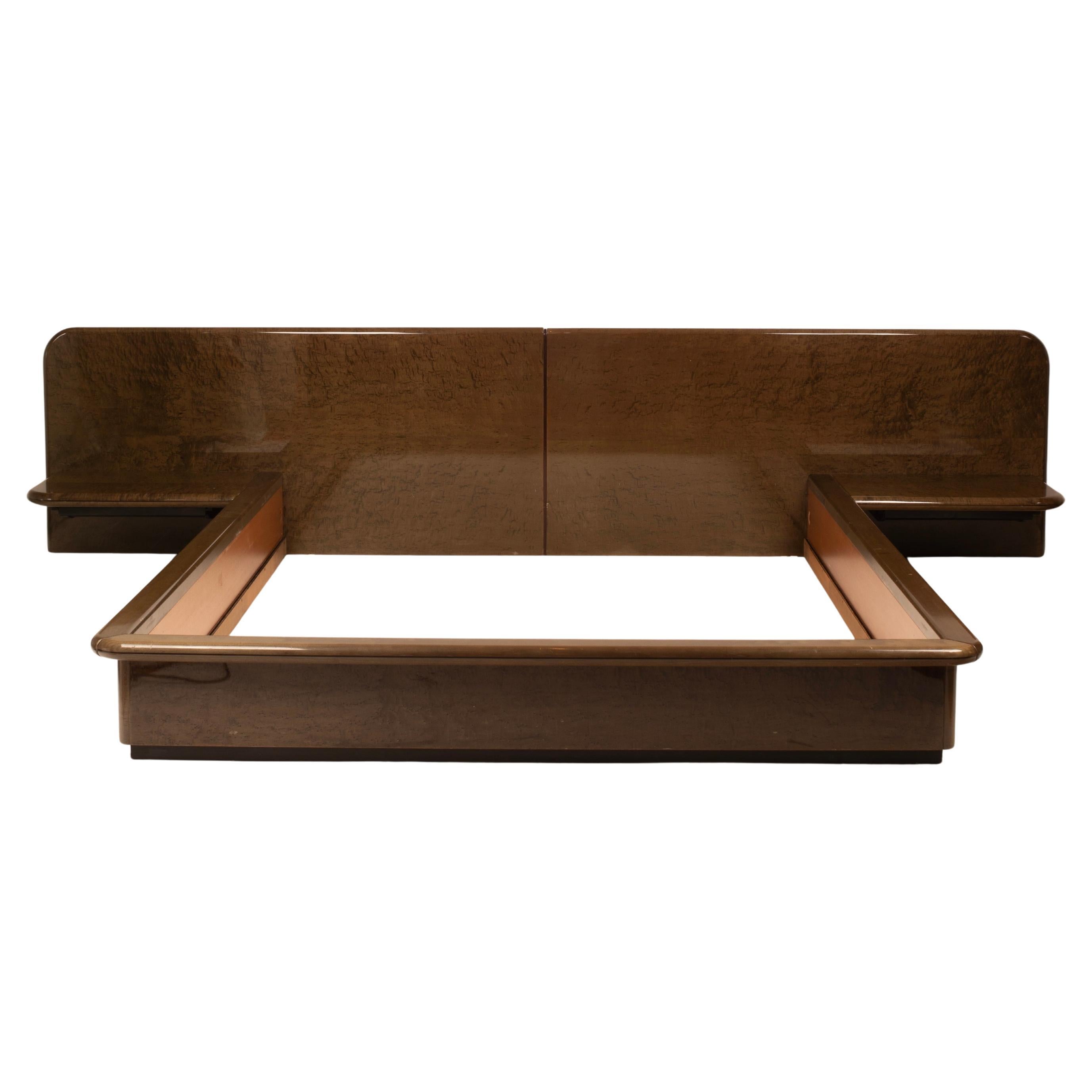 Rare Italian Mid Century Bed Frame by Luigi Saccardo for Gasparello, 1970s