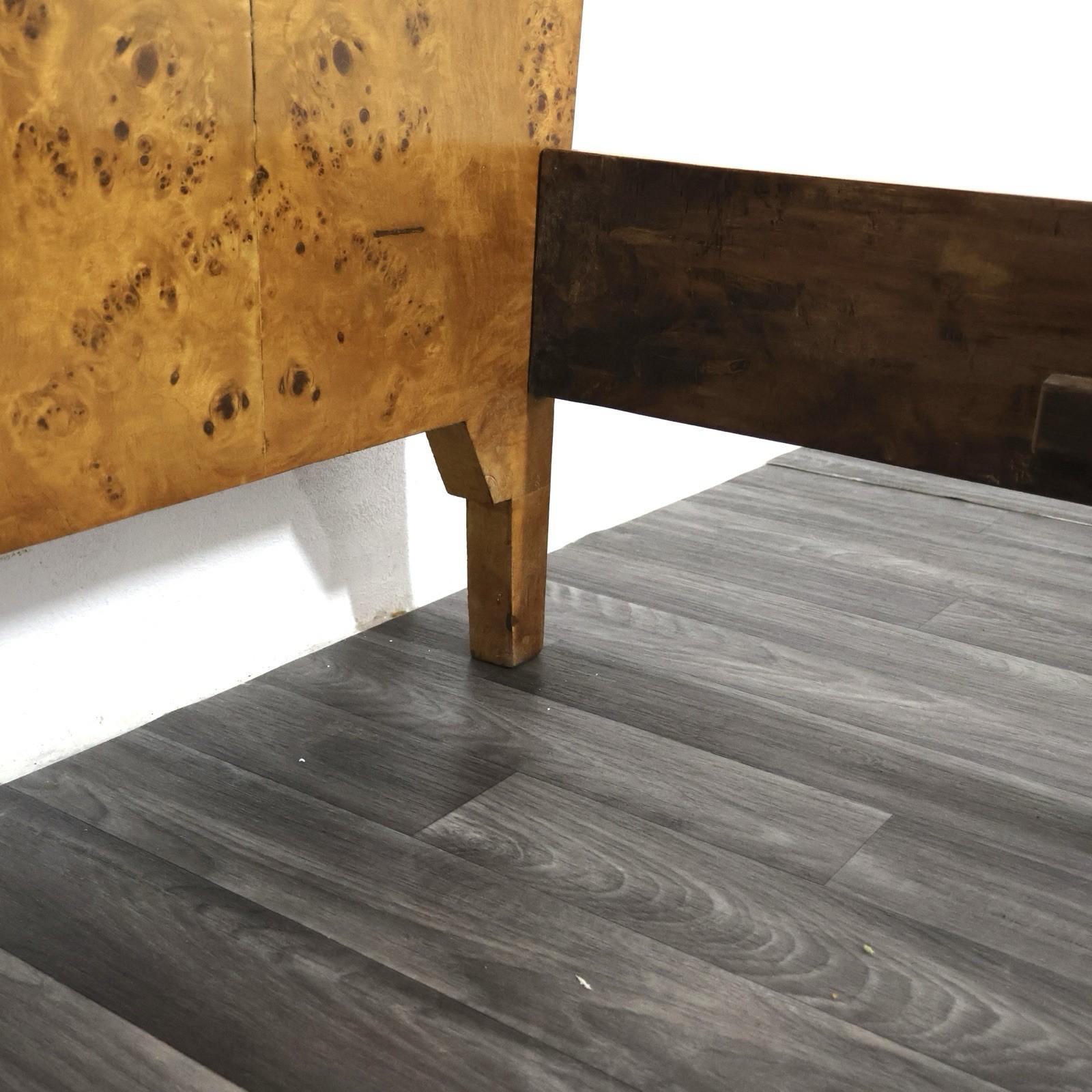 Letto Singolo Art Decò Cubista In Radica Di Betulla Design Anni '30/40 im Angebot 6