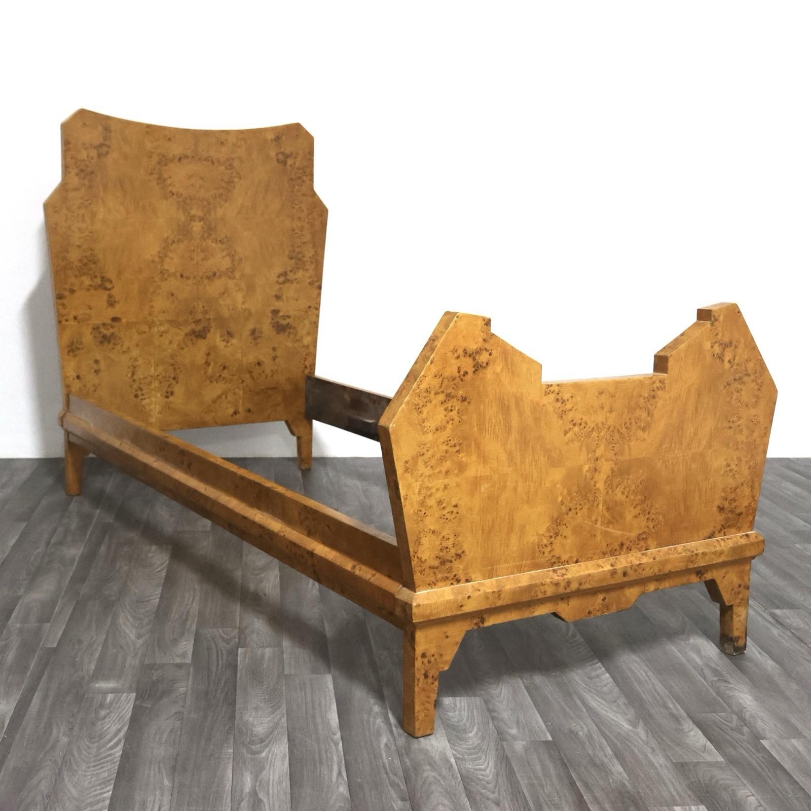 Letto Singolo Art Decò Cubista In Radica Di Betulla Design Anni '30/40 im Angebot 8
