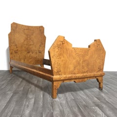 Art Deco Cubist Single Bed In Birch Burl 30s/40s Design