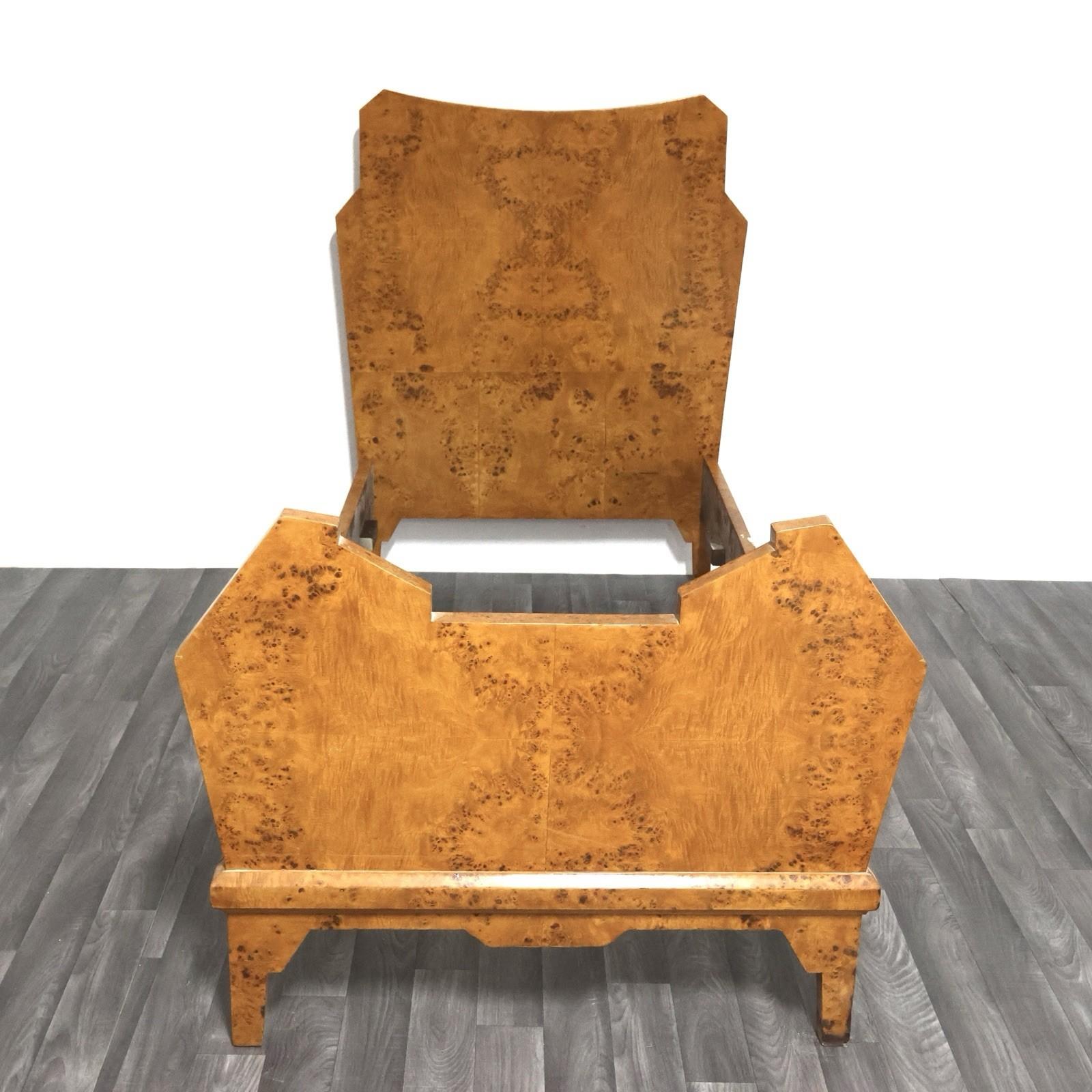 Letto Singolo Art Decò Cubista In Radica Di Betulla Design Anni '30/40 im Angebot 2