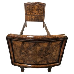 1940s Tuscan Art Deco single bed made of briar wood