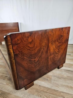 Art Deco walnut burl single bed, 1940s