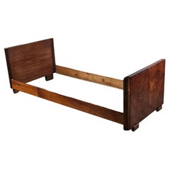 Art Deco walnut burl single bed, 1940s