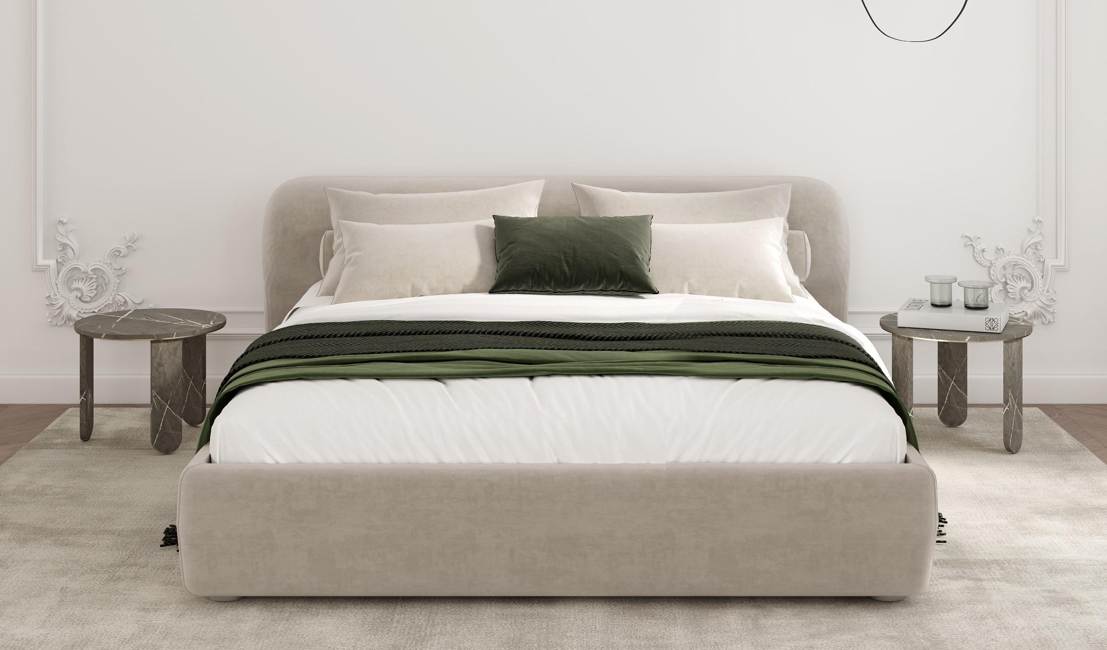 The Bed with Upholstered Headboard is a the main element of your sleeping area.
A central complement to your bedroom, Stone, with upholstered headboard, hand-built by our craftsmen of excellence and inspired by the best Italian tradition, is