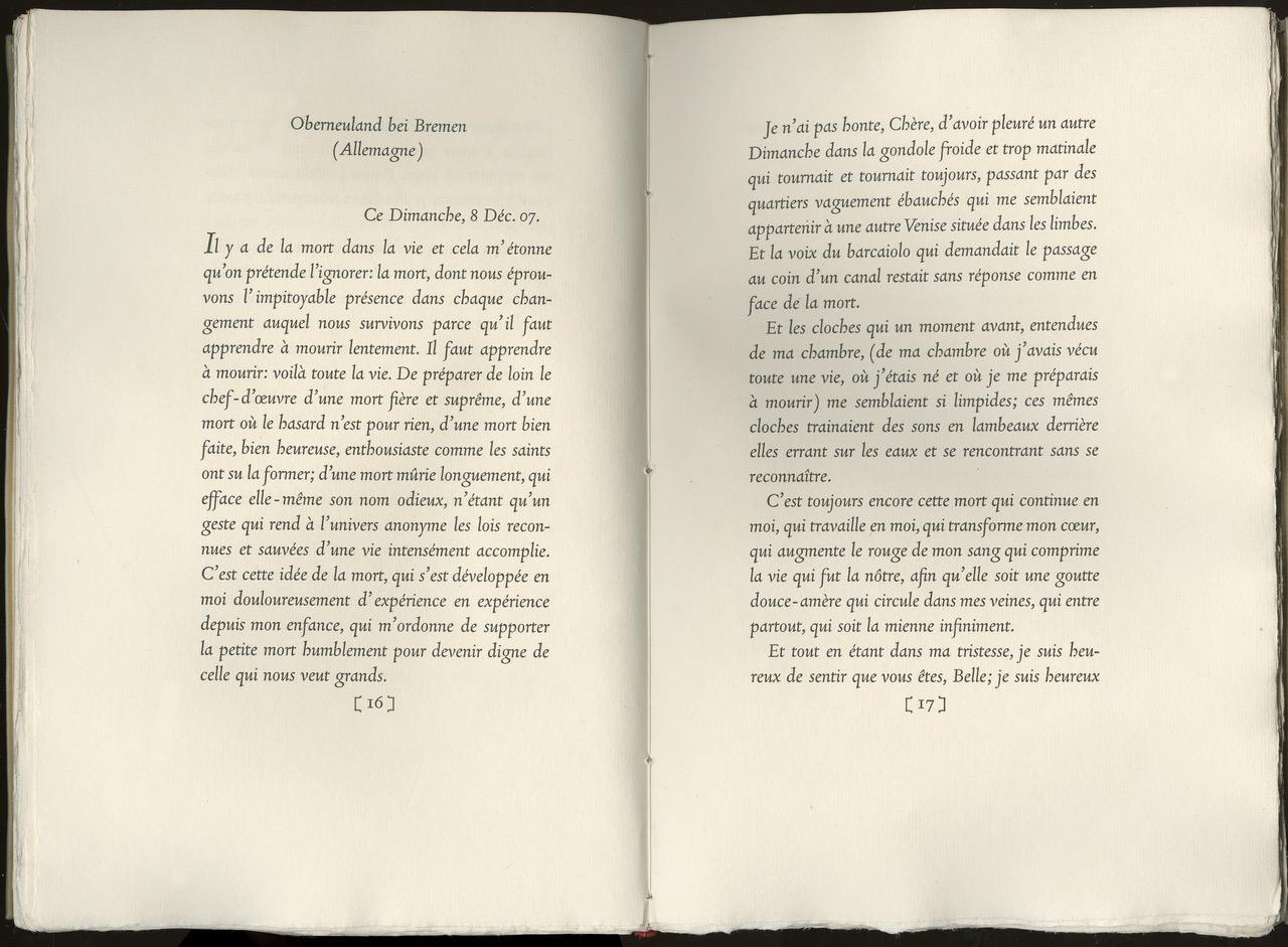 Lettres à une amie vénitienne,  by Rainer Maria Rilke – OFFICINA BODONI In Excellent Condition For Sale In Middletown, NY