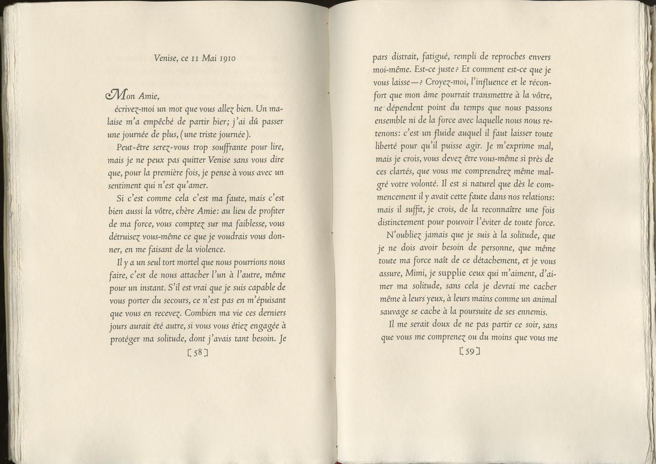 20th Century Lettres à une amie vénitienne,  by Rainer Maria Rilke – OFFICINA BODONI For Sale