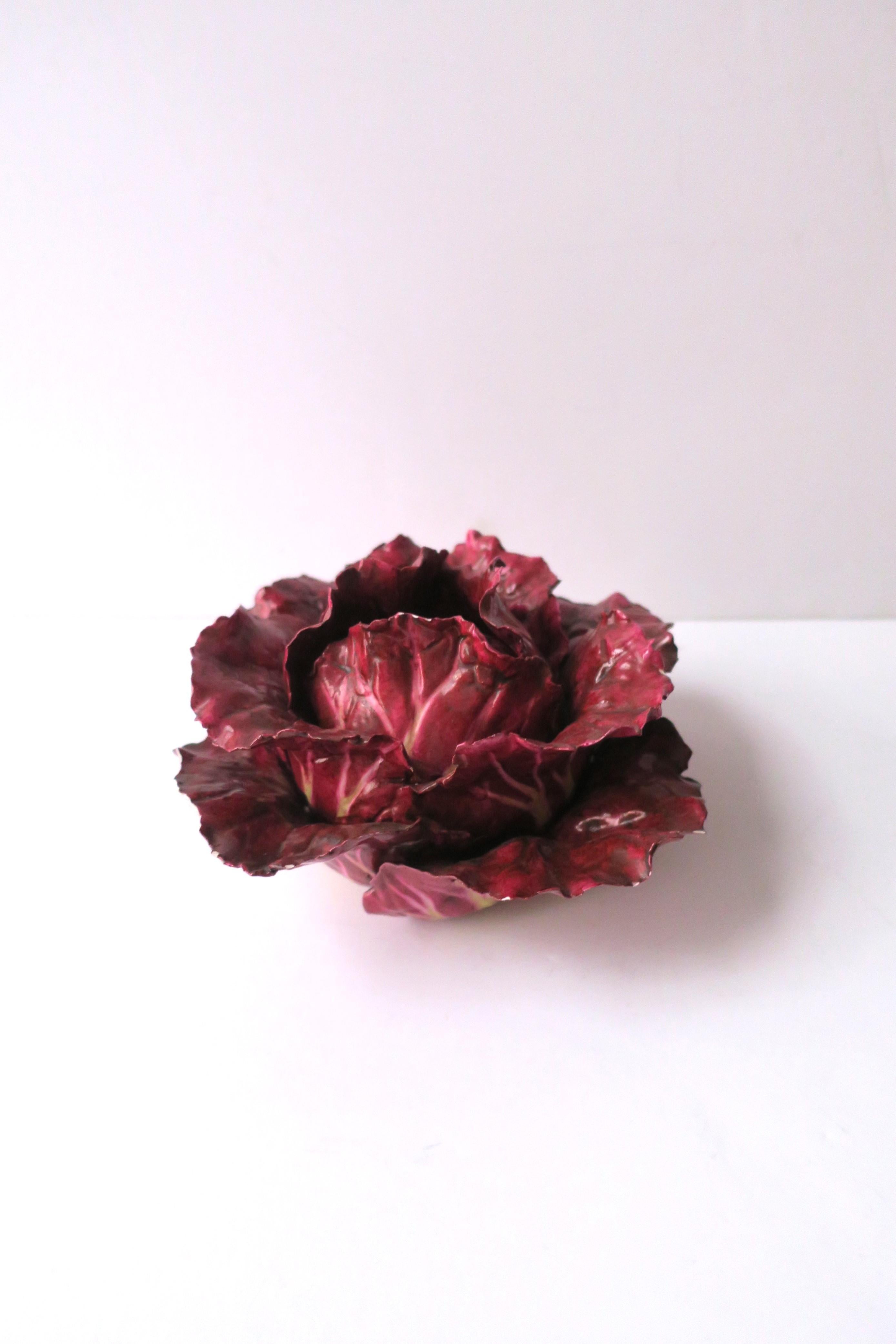 Hand-Crafted Lettuce Ware Porcelain Sculpture in the Style of Dodie Thayer  For Sale