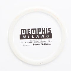 Lettuce White Ceramic Dinner Plate, by Ettore Sottsass from Memphis Milano