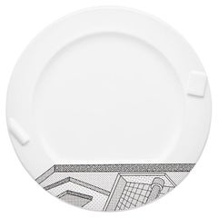Lettuce White Ceramic Dinner Plate, by Ettore Sottsass from Memphis Milano