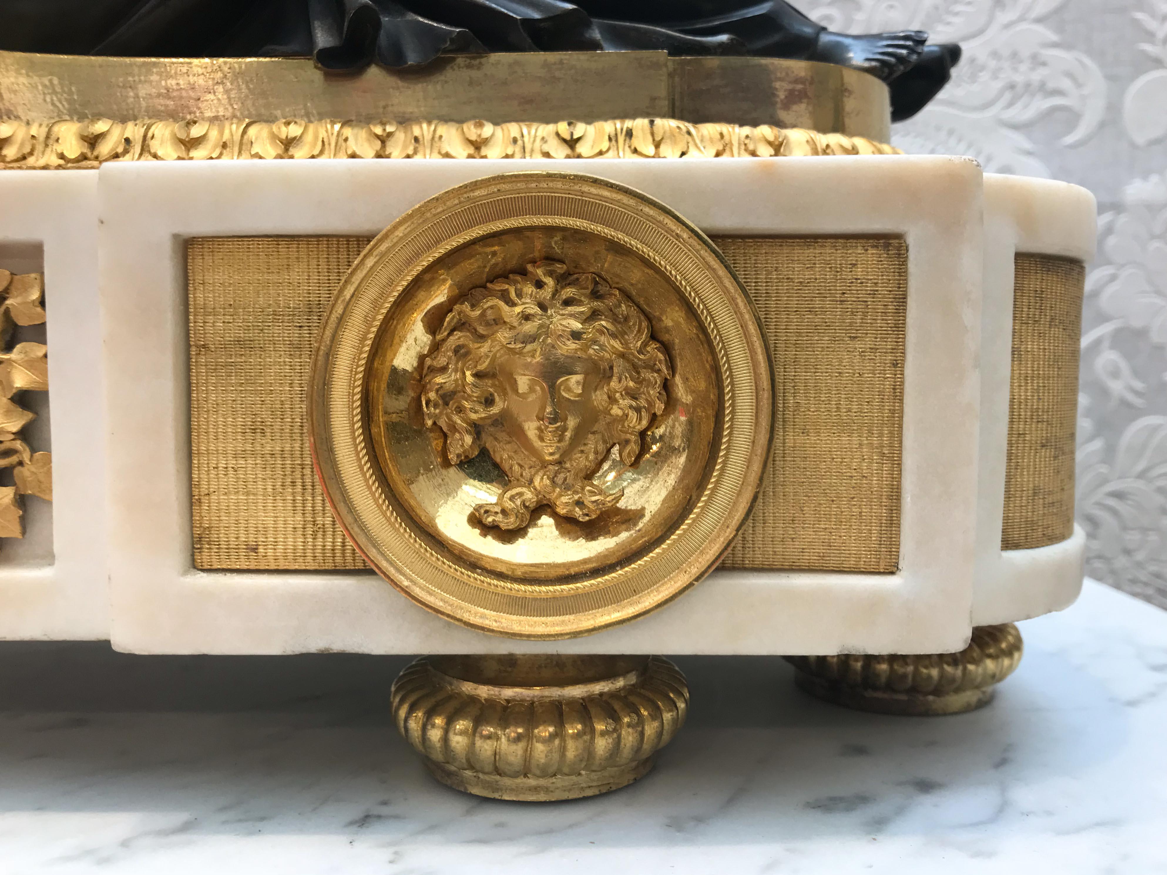 18th Century L’Etude et La Philosophie Louis XVI Ormolu Mantel Clock For Sale