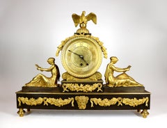 L'Etude Ormolu and Bronze Fusee Mantel Clock
