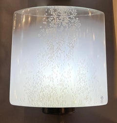 Leucos 1982 Italian Vintage Coppia di lampade in vetro di Murano in cristallo bianco e nero