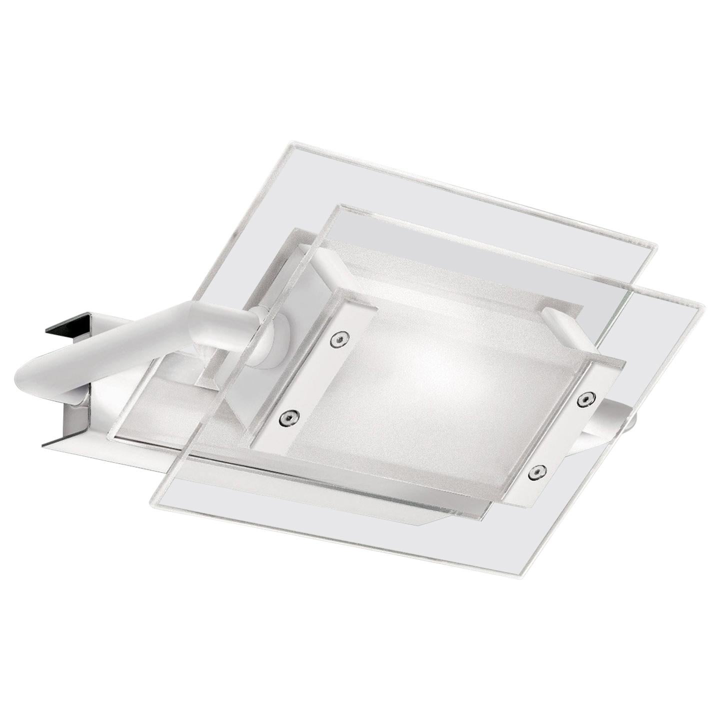 Leucos 360° P-PL 120 Wall Light in Satin, Transparent and White by Design Lab