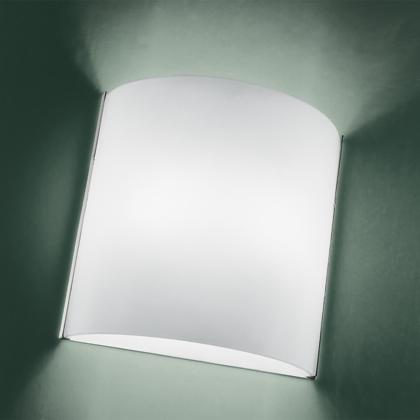 Modern Leucos AA Wall Sconce in White and Brushed Steel by Design Lab For Sale