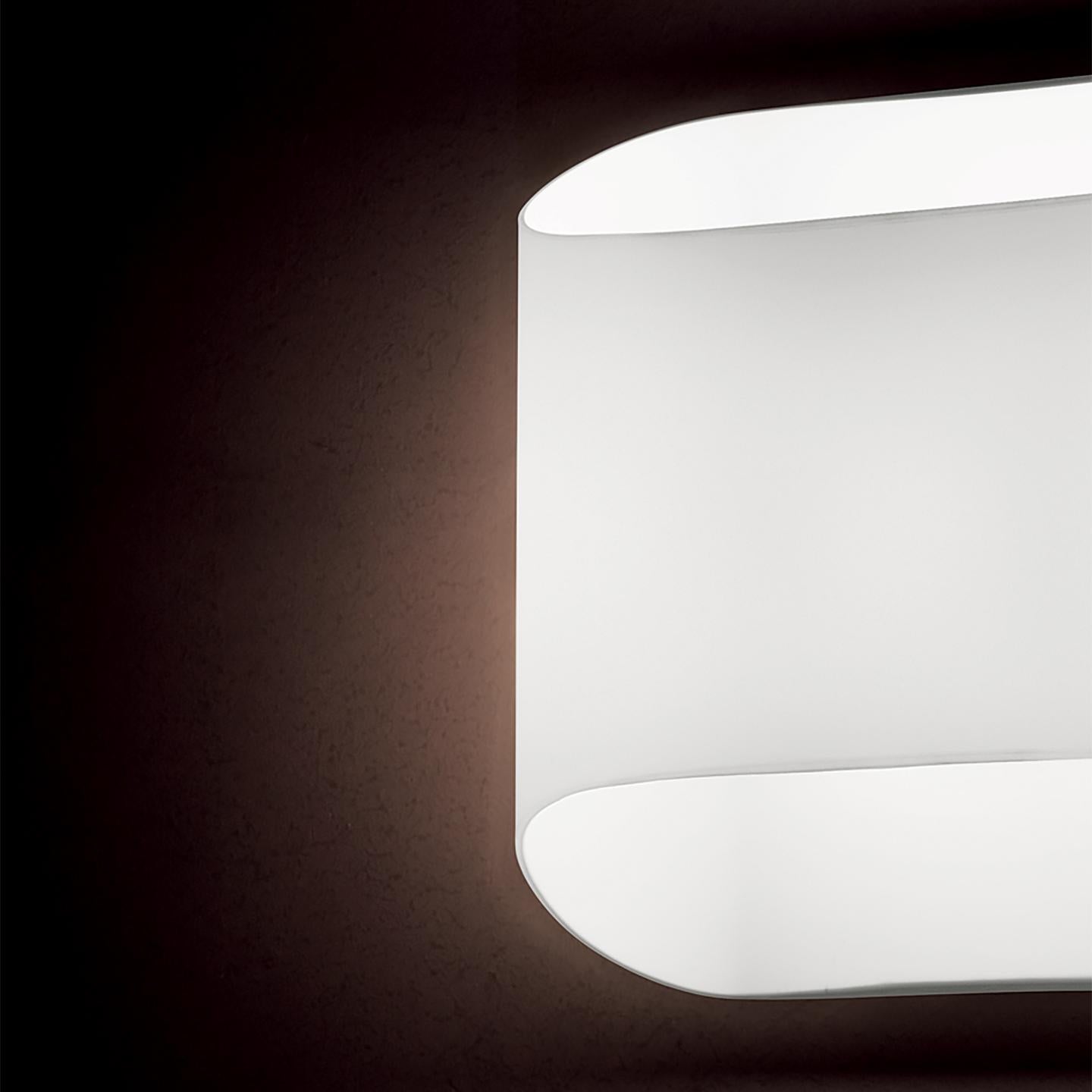 Modern Leucos Abbey Wall Sconce White and Gray by Riccardo Giovanetti For Sale